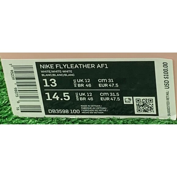 Nike Air Force 1 Flyleather Mayumi Yamase White Men's Size 13 OG Box DB3598-100 - Picture 9 of 9